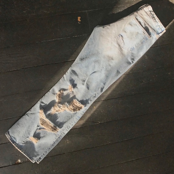 Zara NWT Y2K Back Ripped TRF Grunge Relaxed-Cut Boyfriend Mid-Rise Jeans Size 10 - Picture 11 of 14